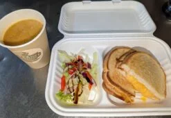 Toastie & Lentil Soup - Ham & Cheddar on Brown Bread
